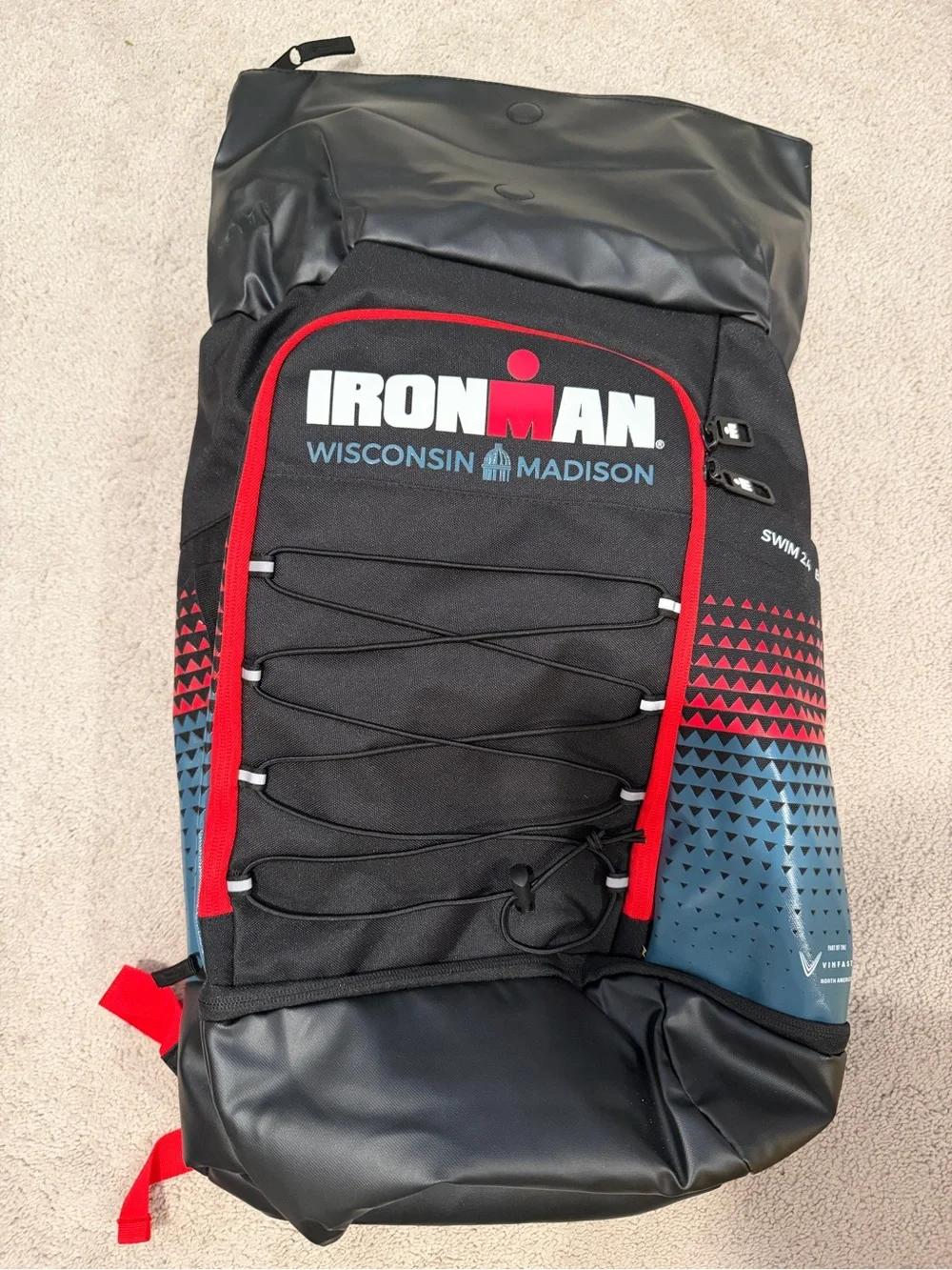 NWOT Ironman Wisconsin Black & Red Athletic Backpack